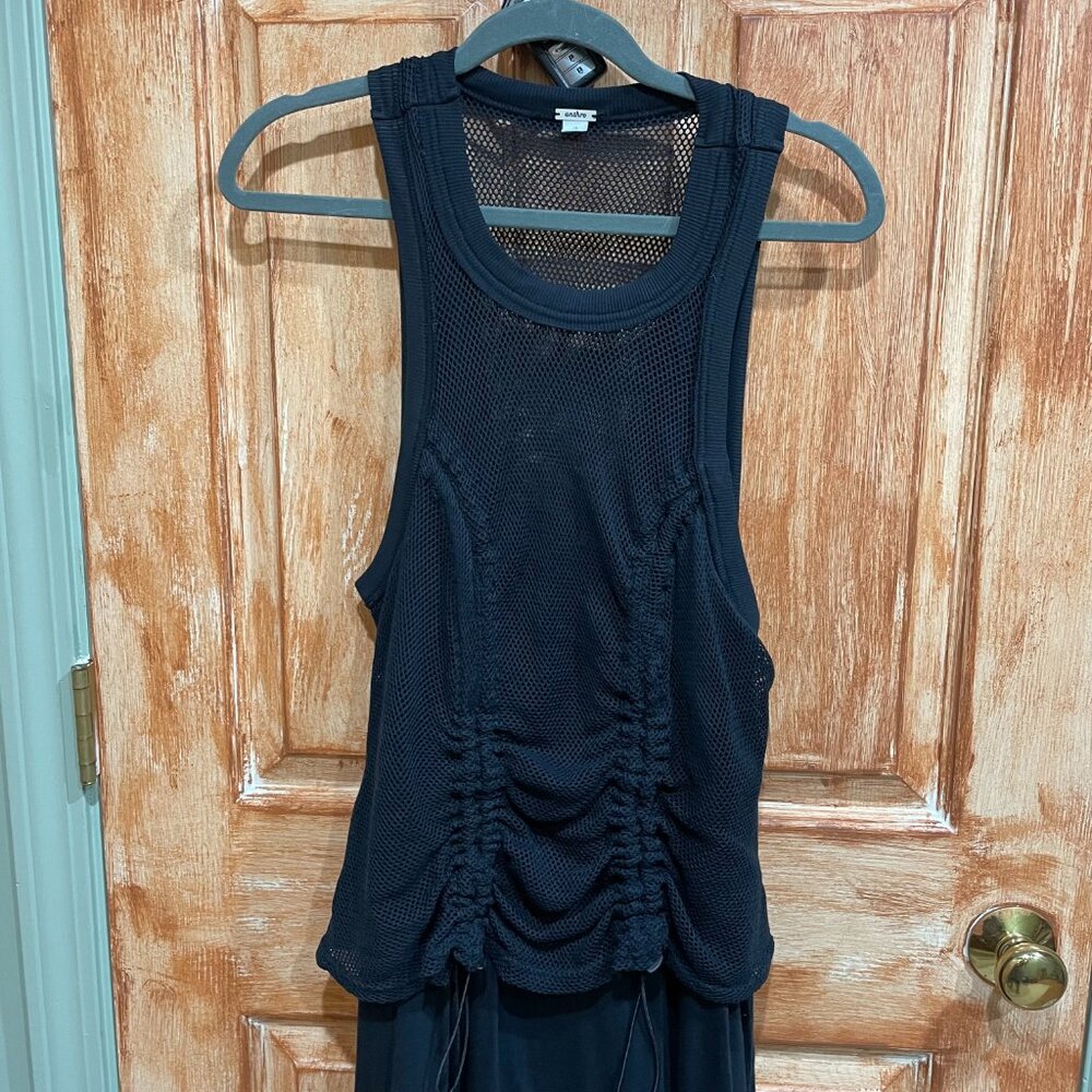 Anthropologie 1X Forward Line Black Mesh Tank Maxi Dress EUC - Picture 5 of 11
